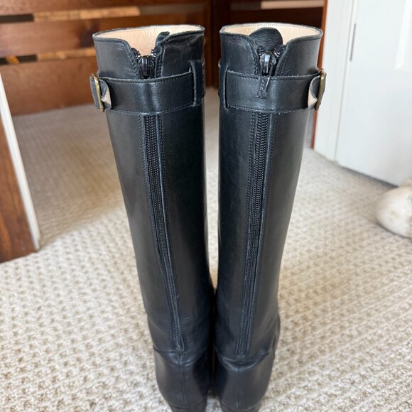 Manolo Blahnik Black Leather Tall Riding Boots – Made in Italy – Size 37.5 - Picture 11 of 16
